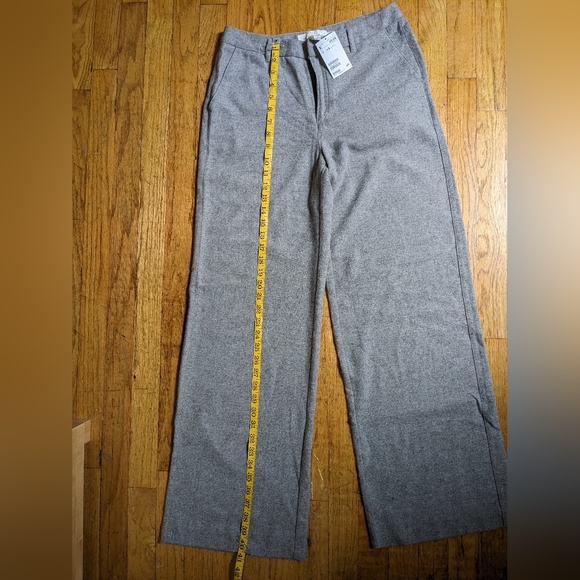 H&M L.O.G.G Size 8 Wide Leg Grey Wool Pants - Picture 6 of 7